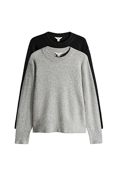 The Set Rundhalspullover The Set Rundhals-Strickpullover mit Wolle, 2er-Set günstig online kaufen