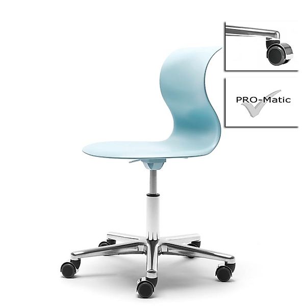 Kinderstuhl Pro 5 aquablau Aluminium polliert (+40€) Weich mit schwarzer Ab günstig online kaufen