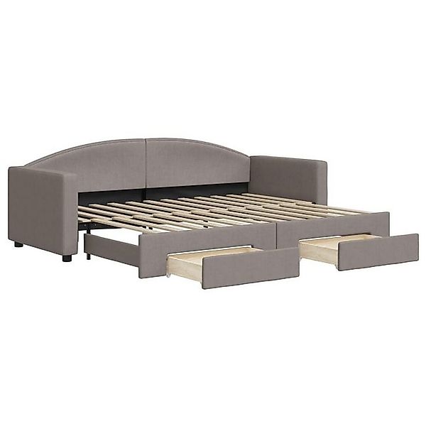vidaXL Bett Tagesbett Ausziehbar mit Schubladen Taupe 80x200 cm Stoff günstig online kaufen