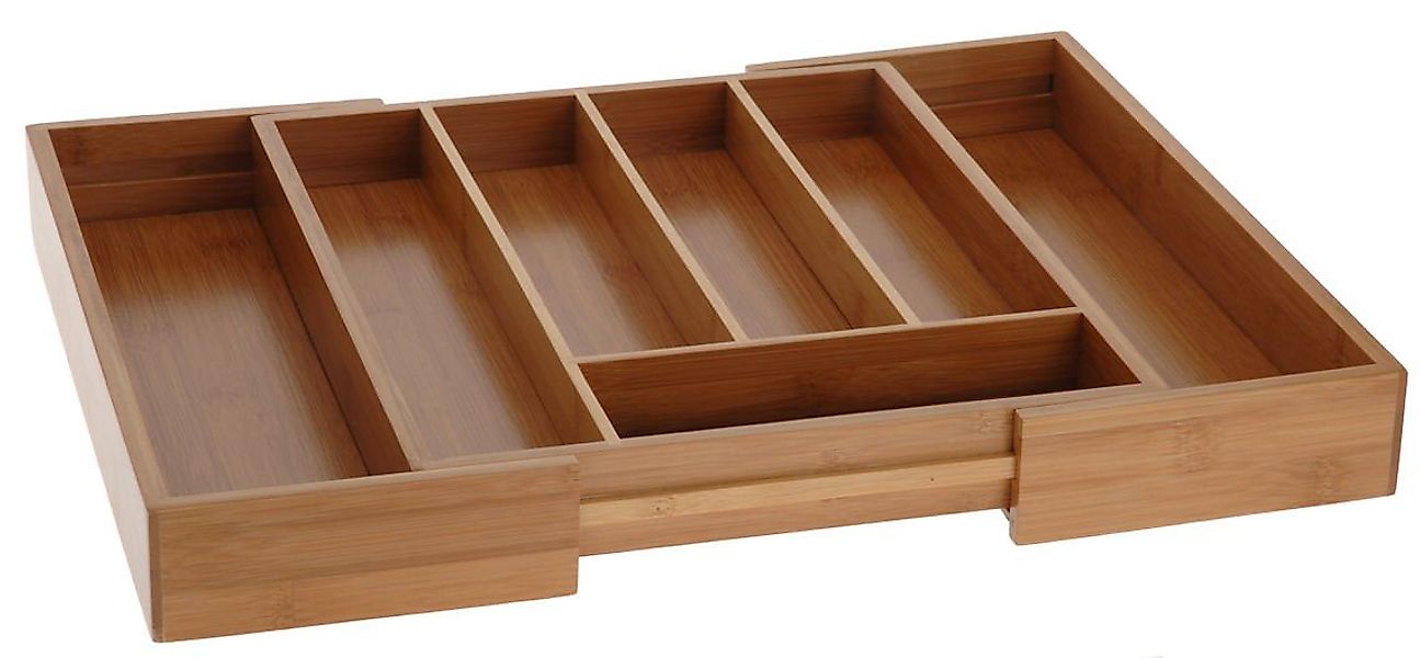 Spetebo Besteckeinsatz Bambus Besteckkasten ausziehbar - 7 Fächer (Stück, 1 günstig online kaufen