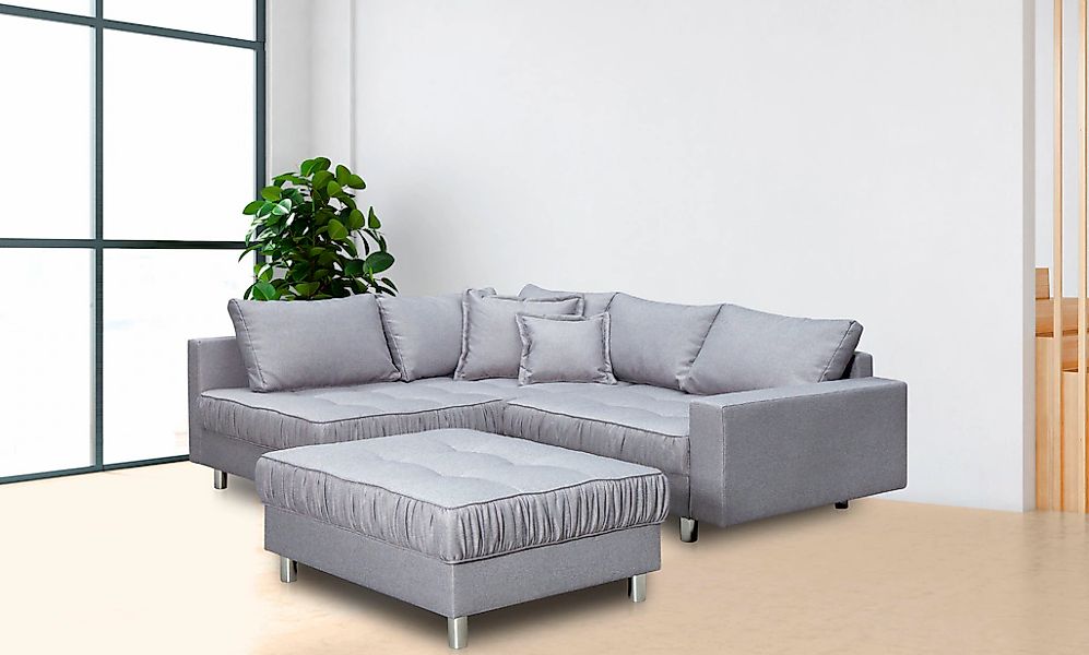 COLLECTION AB Ecksofa "Cannes L-Form", mit Hocker, inkl. Schlaffunktion günstig online kaufen