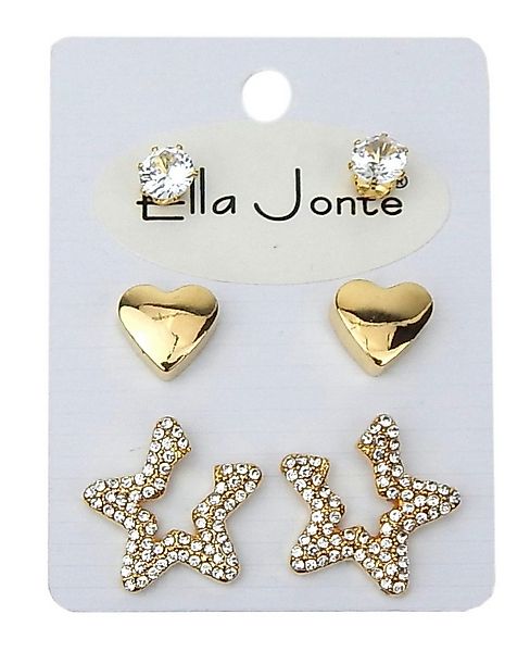 Ella Jonte Paar Ohrstecker, gold Strass Seestern Herz Ohrstecker im Set mar günstig online kaufen
