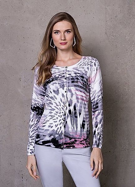Passioni 2-in-1-Strickjacke Twinset mit abstrakten Animal Print günstig online kaufen