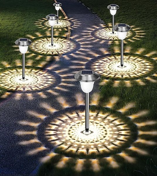 LA CUTE LED Solarleuchte Solar Gartenleuchten 4er Set, wasserdicht, warmwei günstig online kaufen