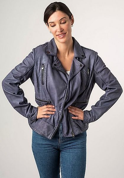 Mauritius Lederjacke 2Wtashi mit Schulterklappen, mit Nieten, mit Zipper-Ta günstig online kaufen