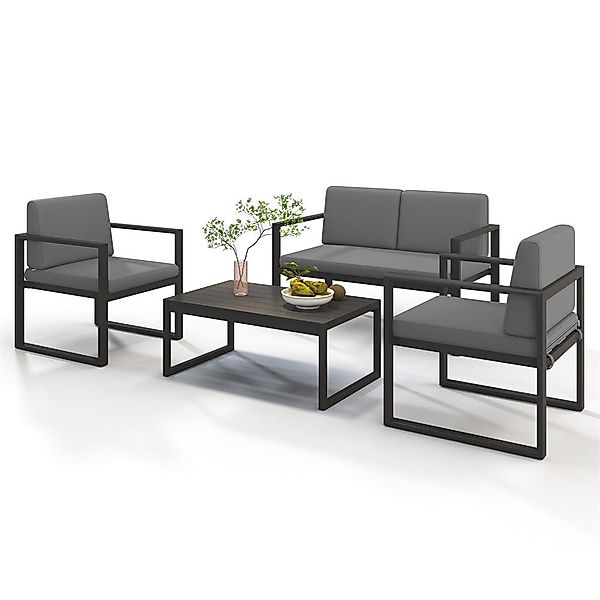 Melko Sitzgruppe Sitzgarnitur Aluminium Gartenset wetterfest günstig online kaufen