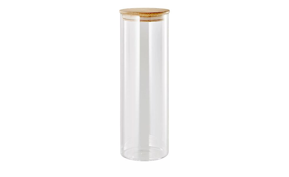 KHG Aufbewahrungsglas - transparent/klar - Glas , Bambus - 30 cm - Sconto günstig online kaufen