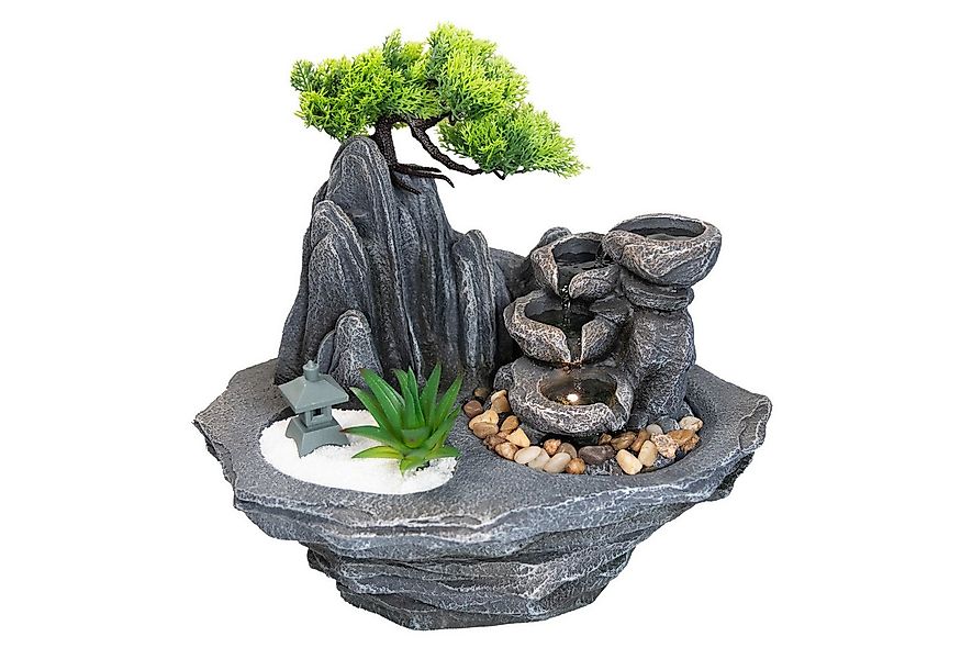 Lemodo Zimmerbrunnen Kaskadenbrunnen mit Beleuchtung, 23 cm Breite günstig online kaufen