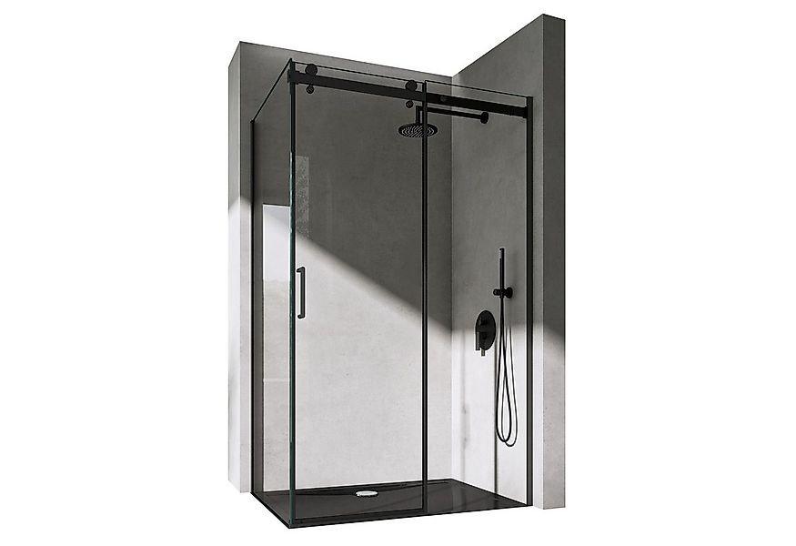 doporro Eckdusche Duschkabine Duschabtrennung schwarz ESG-Glas Nano-Beschic günstig online kaufen