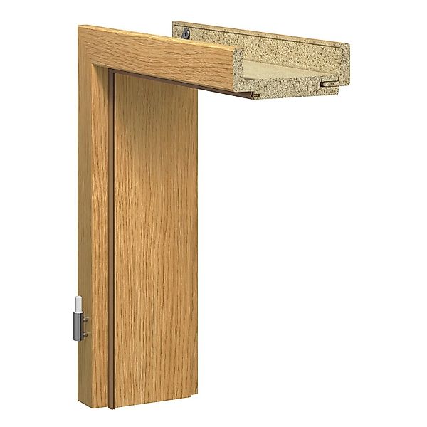Türzarge Dekorfolie Holznachbildung Eiche Hell 61 x 198,5 x 16,5 cm Anschla günstig online kaufen