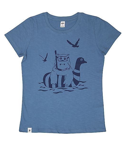 Nelly Nilpferd / Hippo - Frauen T-shirt - Fair Gehandelt Aus Baumwolle Bio günstig online kaufen