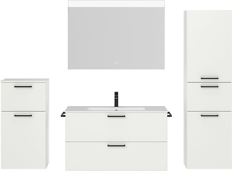 nobilia® Badmöbel-Set Tolvina, (4-St., vormontiert, mit günstig online kaufen