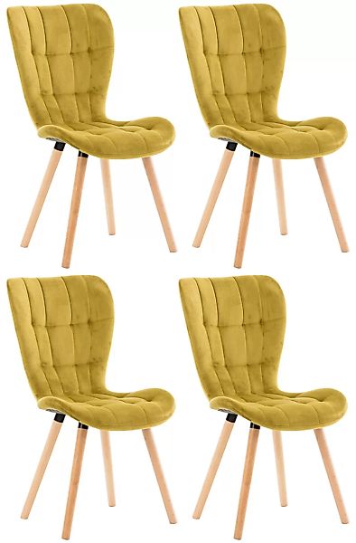 4er Set Stuhl Elda Samt-gelb günstig online kaufen