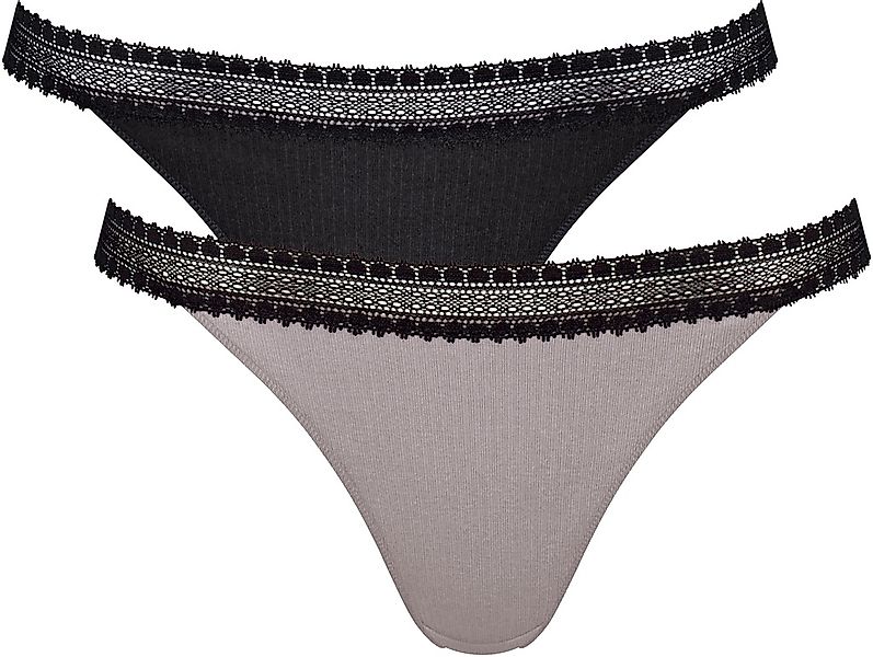 sloggi Tanga "GO Ribbed", (2er Pack), weiche, Baumwollmischung, Spitzenbesa günstig online kaufen