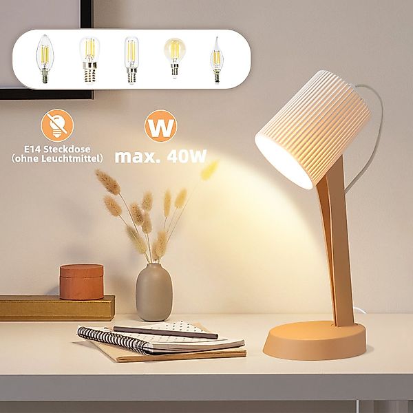 ZMH Tischleuchte Modern Landhausstil Tischlampe mit günstig online kaufen