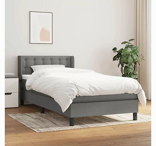 vidaXL Boxspringbett Boxspringbett mit Matratze Dunkelgrau 80x200 cm Stoff günstig online kaufen