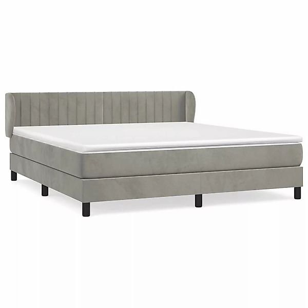 vidaXL Boxspringbett mit Matratze Hellgrau 160x200 cm Samt1397650 günstig online kaufen
