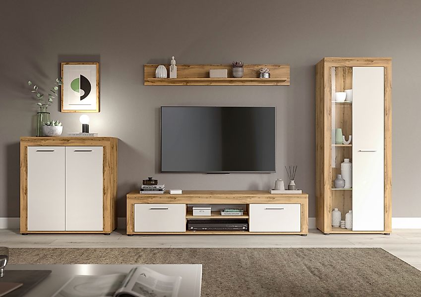INOSIGN Wohnwand "Aosta, Breite 330cm, best. aus Highboard, Lowboard, Wandb günstig online kaufen