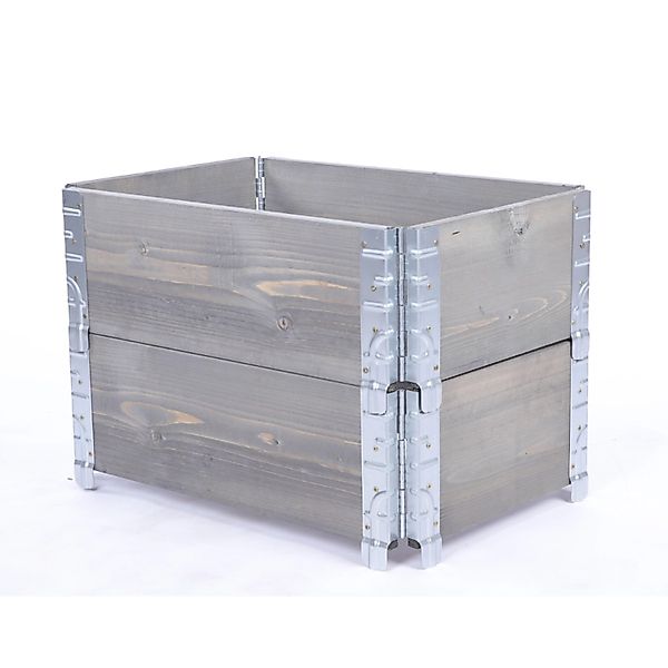 PROREGAL Hochbeetkisten GrowBox HxBxT 40x60x40cm 2 Ebenen Holz Grau günstig online kaufen