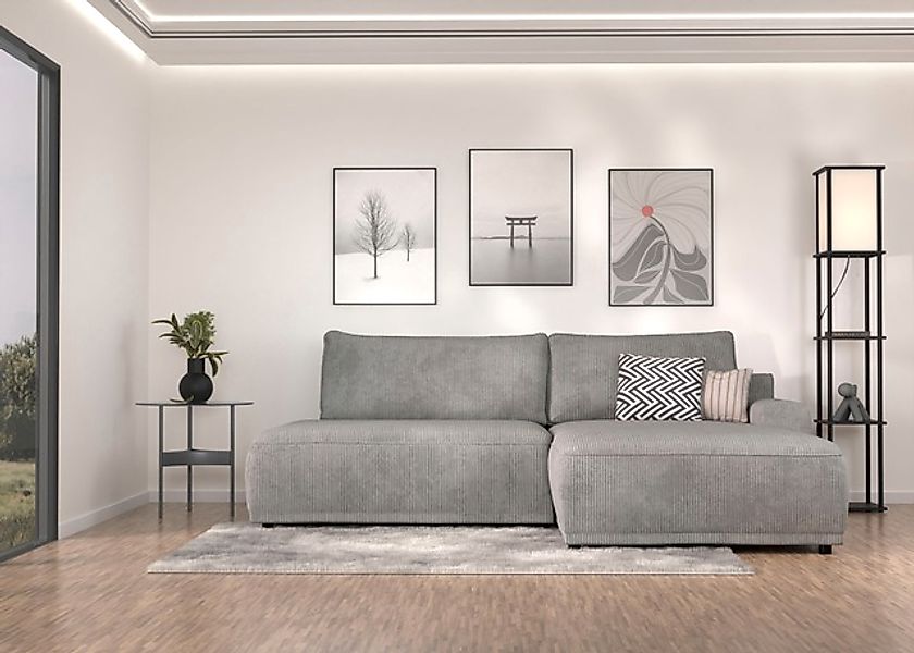 TRENDMANUFAKTUR Ecksofa »Fordon II, Schlafsofa mit Bettkasten, Couch in L-F günstig online kaufen