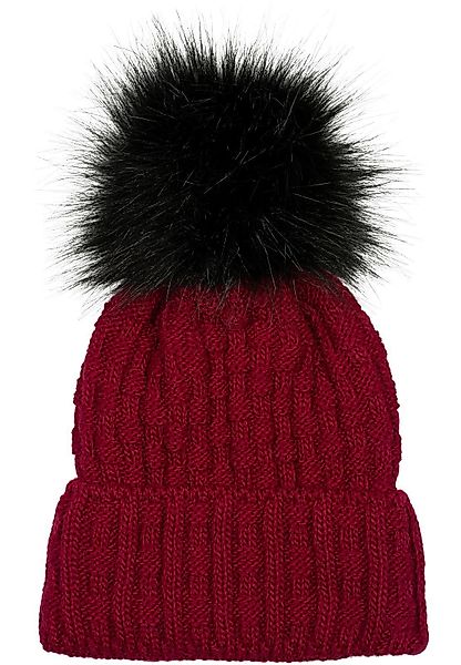styleBREAKER Bommelmütze Strick Bommelmütze mit Flecht günstig online kaufen