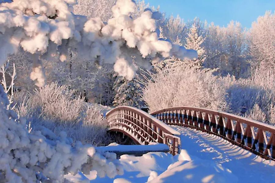 Papermoon Fototapete »Winterbrücke« günstig online kaufen