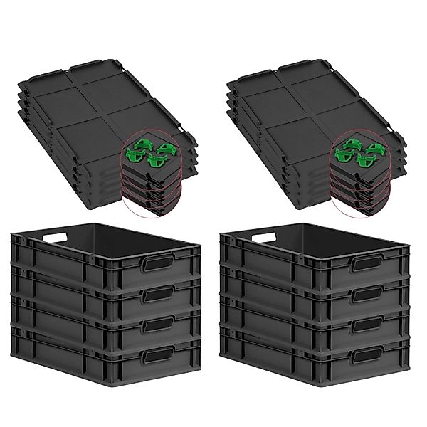 PROREGAL SuperSparSet 8x Eurobox Nextgen Grip Mit Auflagedeckel Und Grünen günstig online kaufen