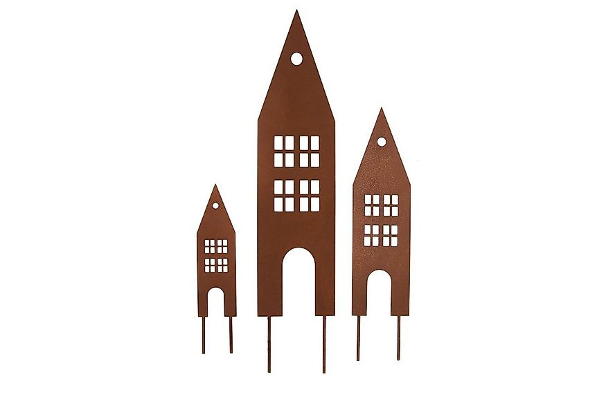 UNUS GARDEN Gartenstecker Gartenstecker Rost Häuser 3er Set (3-St) günstig online kaufen
