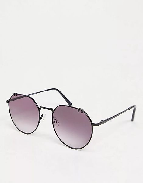Vero Moda – Sechseckige Sonnenbrille in Schwarz günstig online kaufen