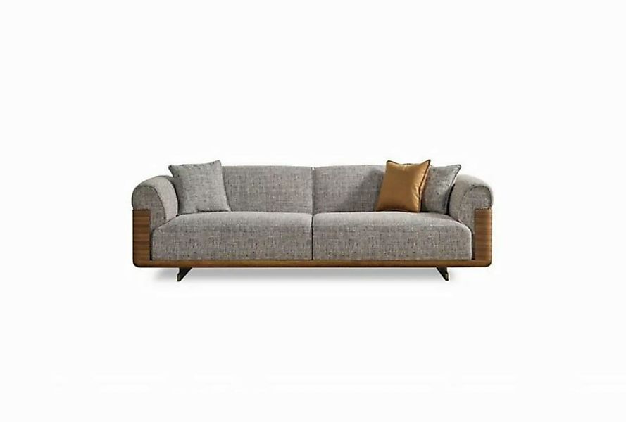 JVmoebel 3-Sitzer Dreisitzer Sofa 3 Sitzer Polstersofa Grau Stoff Polyester günstig online kaufen