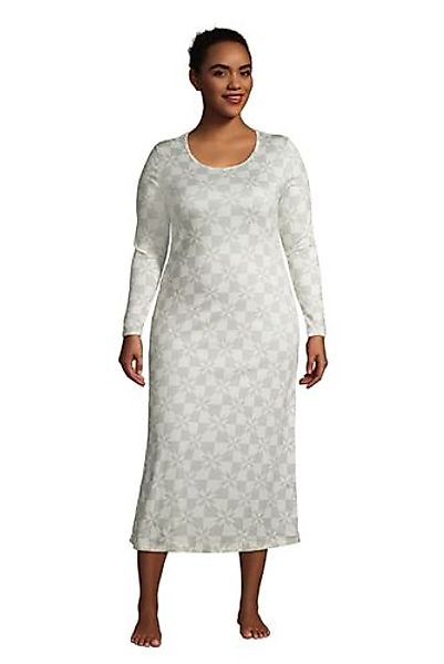 Wadenlanges Supima Langarm-Nachthemd in großen Größen, Damen, Größe: 48-50 günstig online kaufen