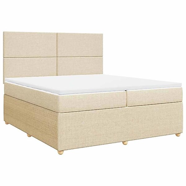 vidaXL Boxspringbett mit Matratze Creme 200x200 cm Stoff 3294461 günstig online kaufen