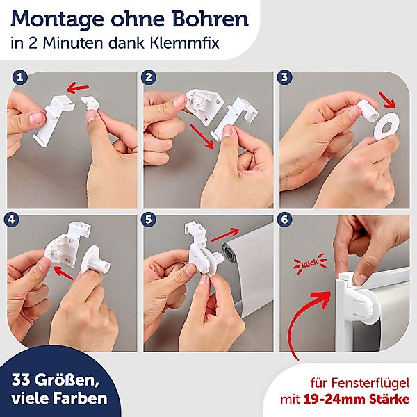 Verdunklungsrollo Verdunkelungsrollo ohne Bohren, Blumtal, Klemm-Montage günstig online kaufen