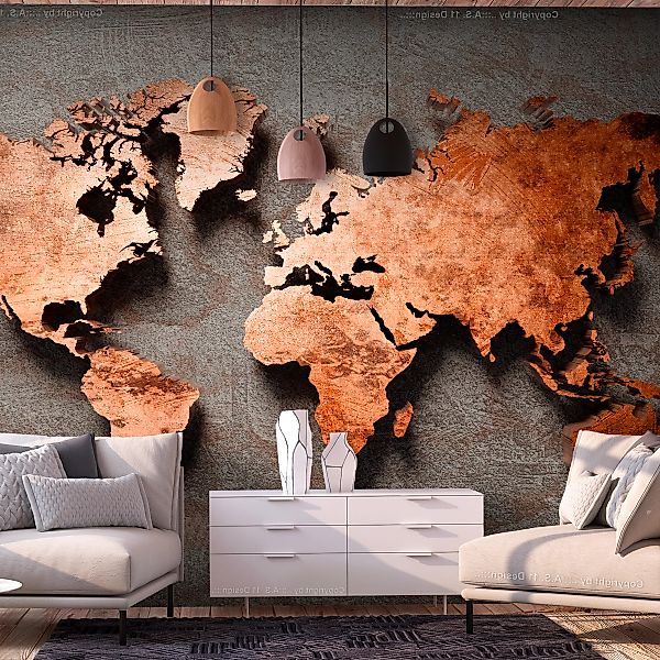 Fototapete - Copper Map günstig online kaufen