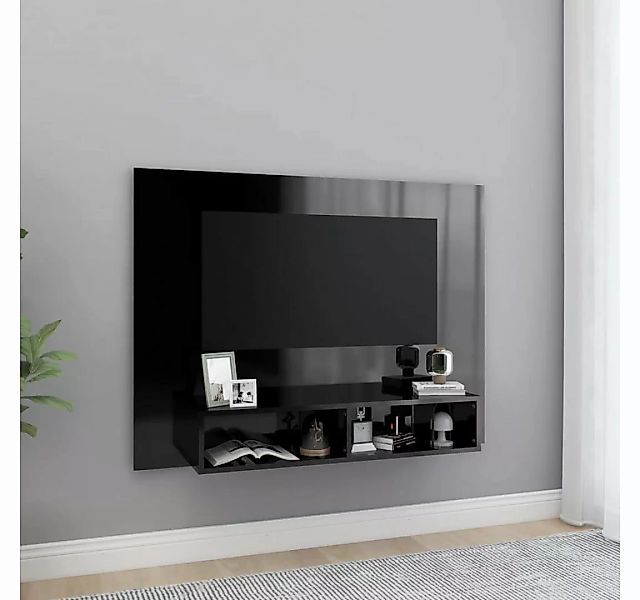 furnicato TV-Schrank TV-Wandschrank Hochglanz-Schwarz 120x23,5x90 cm Holzwe günstig online kaufen