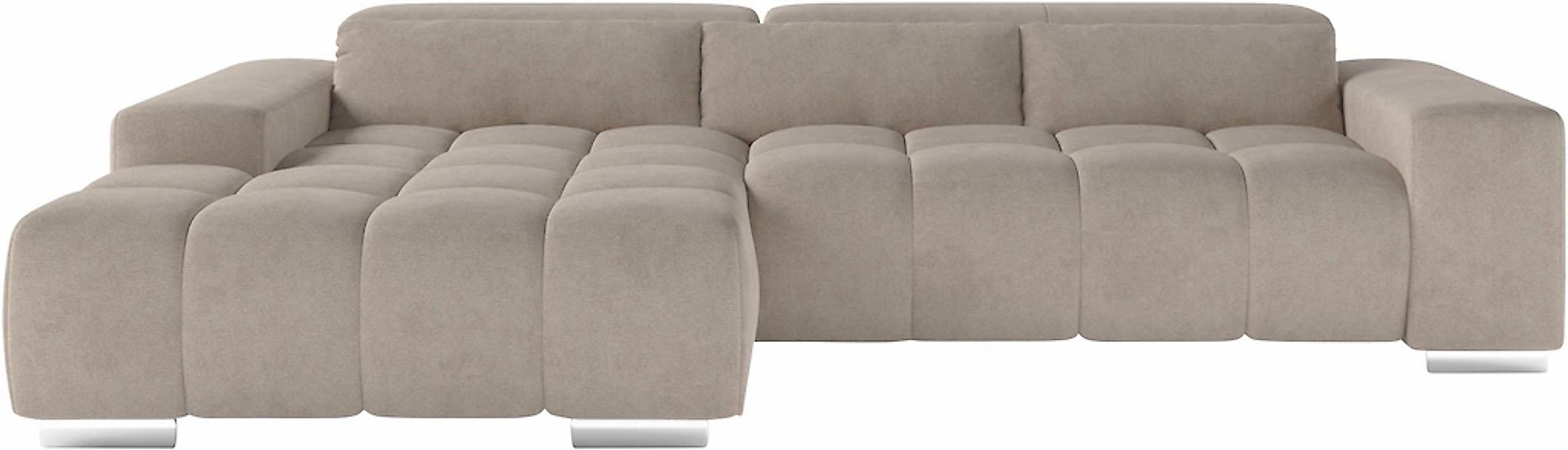 COTTA Ecksofa "Orion L-Form" mit 2x Kopfteilverstellung & 3 Nierenkissen günstig online kaufen