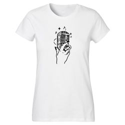 Banco T-Shirt Damen Musik Mikrophon Unifarben günstig online kaufen