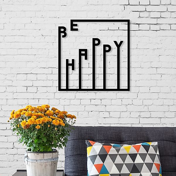 Decortie Wanddekoobjekt Metall Nr.16 Be Happy günstig online kaufen