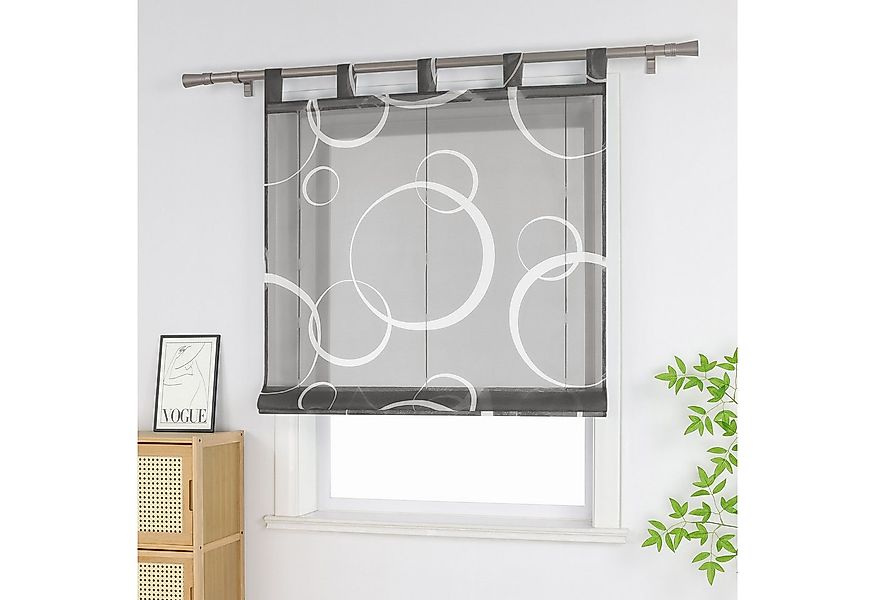 Joyswahl Raffrollo, mit Schlaufen, Raffgardinen Schlaufenrollo mit Strichen günstig online kaufen