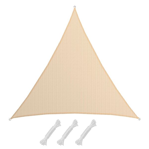 AMANKA HDPE Sonnensegel - 7 x 7 x 7 m Dreieck Beige günstig online kaufen