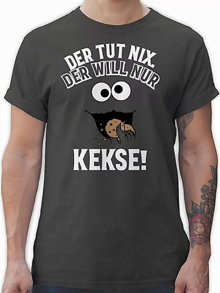 Shirtracer T-Shirt Der tut nix. Der will nur Kekse! - weiß/schwarz Karneval günstig online kaufen