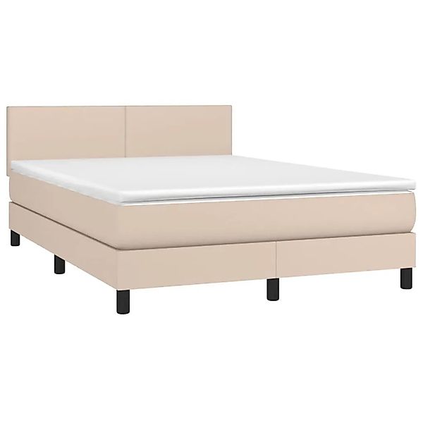 vidaXL Boxspringbett mit Matratze und LED Cappuccino-Braun 140x190cm 313410 günstig online kaufen