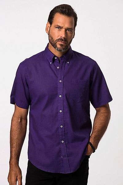 JP1880 Kurzarmhemd Hemd Halbarm Leinenmix Buttondown-Kragen günstig online kaufen