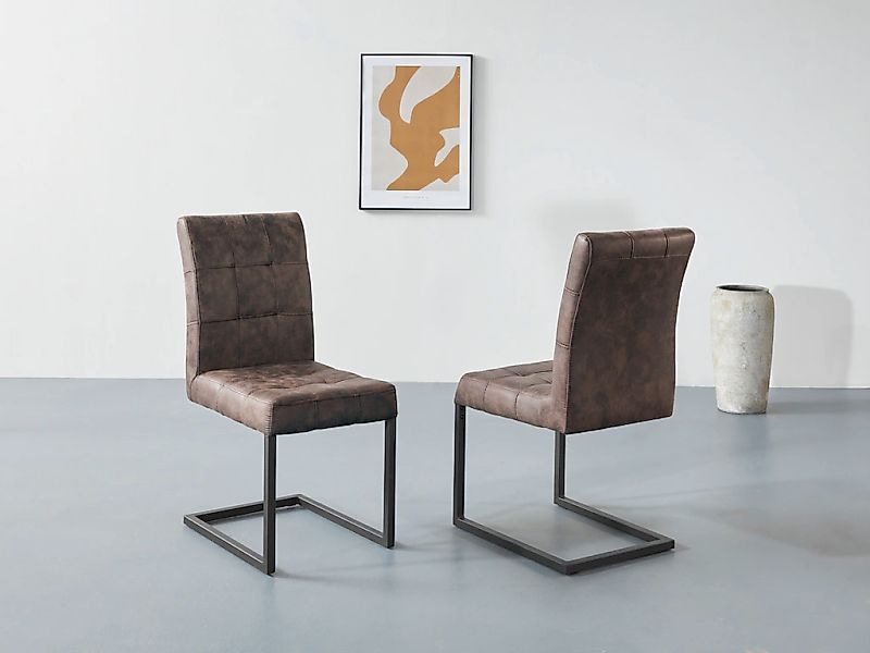 HELA Esszimmerstuhl "Donna" (Set) 2 Stk.Freischwinger mit Vintage Microfase günstig online kaufen