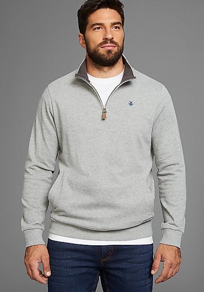 DELMAO Sweatshirt mit Henley Kragen und Seitentaschen - NEUE KOLLEKTION günstig online kaufen