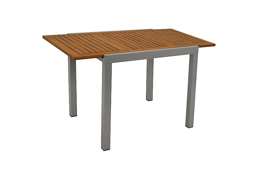 DEGAMO Gartentisch VAIL ausziehbar, 80/120x70cm, Alu silbergrau + Akazie ge günstig online kaufen