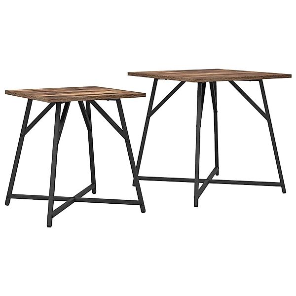 vidaXL Beistelltisch-Set 2-Tlg Rauchesche und Schwarz 50 x 50 x 50 cm 86972 günstig online kaufen