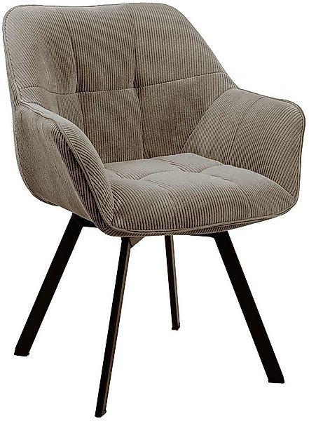 CLP Esszimmerstuhl Jordi, mit Cord-Bezug und Metallgestell günstig online kaufen