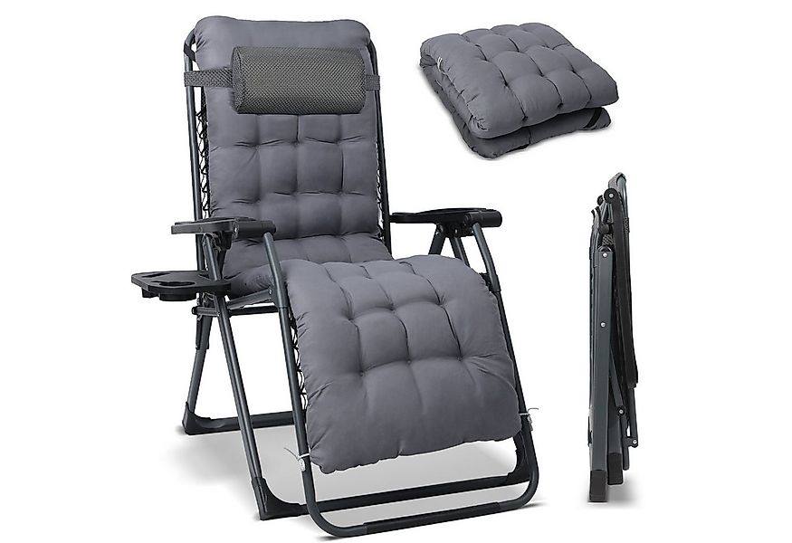 HOMECALL Gartenliege Sonnenliege Klappbar, Liegestuhl mit Weiches Kissen, X günstig online kaufen