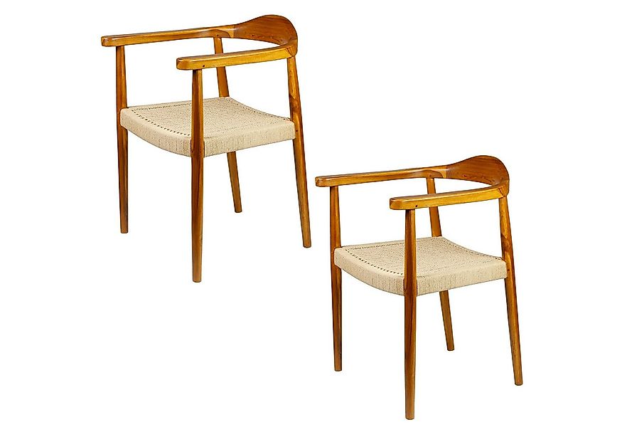 Casa Moro Armlehnstuhl Esszimmer Stuhl aus massiv Holz (Esszimmerstühle ein günstig online kaufen